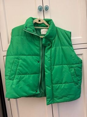 Panache Bright Green Quilted Puffer Vest